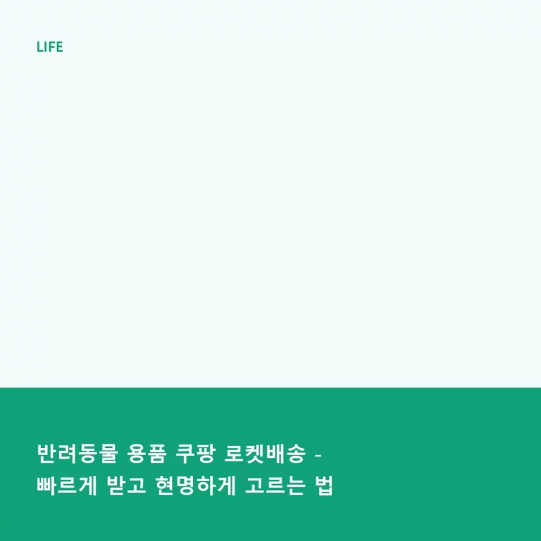 반려동물 용품 쿠팡 로켓배송 – 빠르게 받고 현명하게 고르는 법