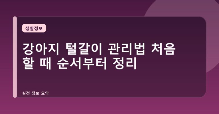 강아지 털갈이 관리법 처음 할 때 순서부터 정리