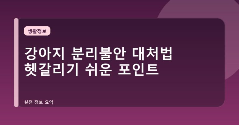 강아지 분리불안 대처법 헷갈리기 쉬운 포인트