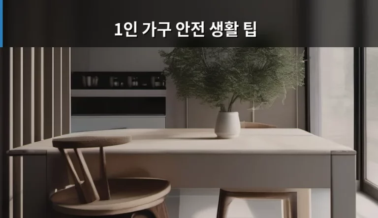 1인 가구 안전 생활 팁 및 주거 보안 강화 가이드