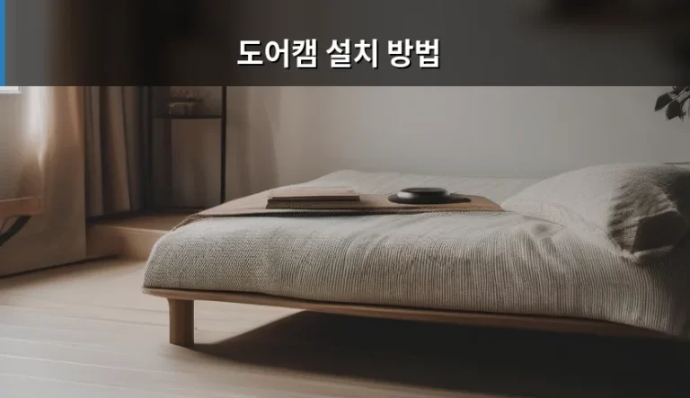 안전한 우리 집을 위한 도어캠 설치 방법 가이드