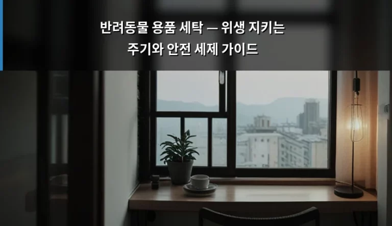 반려동물 용품 세탁 — 위생 지키는 주기와 안전 세제 가이드