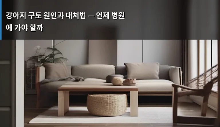 강아지 구토 원인과 대처법 — 언제 병원에 가야 할까