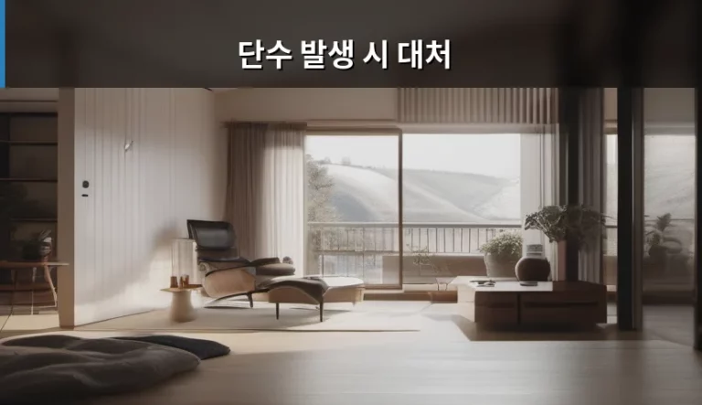 단수 발생 시 대처 방법과 비상용 물 저장 가이드
