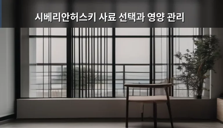 시베리안허스키 사료 선택과 영양 관리, 건강한 에너지를 위한 가이드