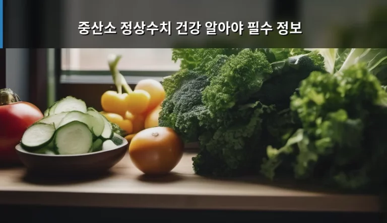 중산소 정상수치 건강 알아야 필수 정보 정리