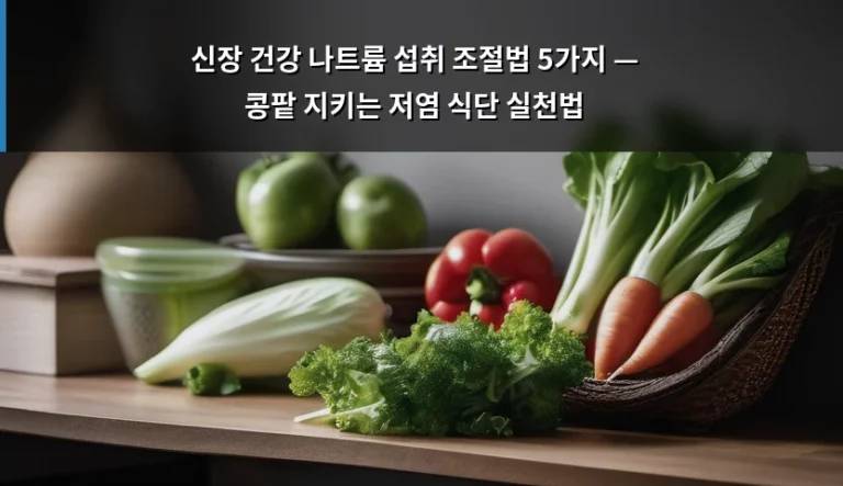 신장 건강 나트륨 섭취 조절법 5가지 — 콩팥 지키는 저염 식단 실천법