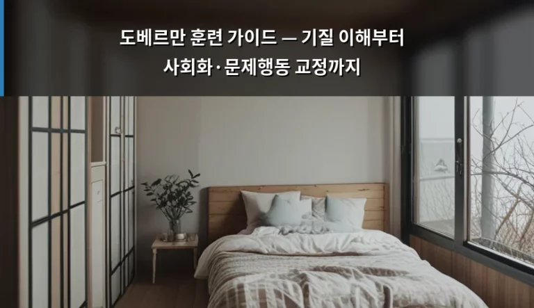 도베르만 훈련 가이드 — 기질 이해부터 사회화·문제행동 교정까지