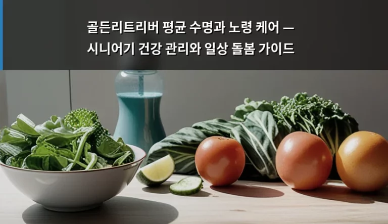 골든리트리버 평균 수명과 노령 케어 — 시니어기 건강 관리와 일상 돌봄 가이드